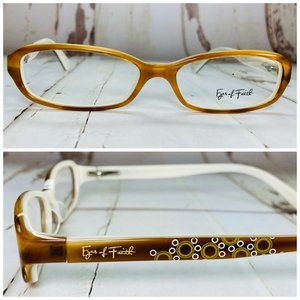 Eyes of Faith Kids Rectangular Brown Honey Eyeglasses Glasses Frames NWOT